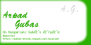 arpad gubas business card